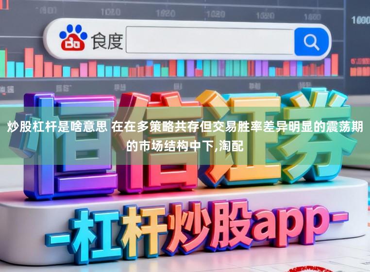 炒股杠杆是啥意思 在在多策略共存但交易胜率差异明显的震荡期的市场结构中下,淘配